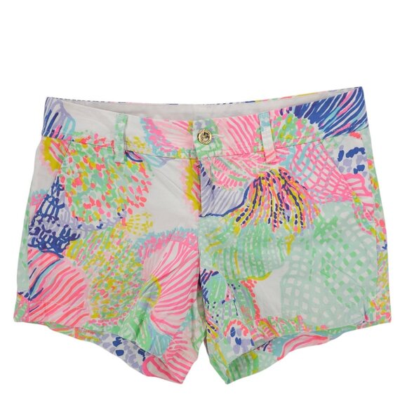 LILLY PULITZER The Callahan Shorts Colorful 100% Cotton Size 8 - Picture 1 of 5